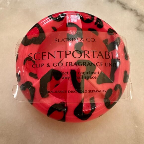 Bath & Body Works Pink Black Leopard Animal Print Peace Sign Scentportable Visor - Picture 1 of 6